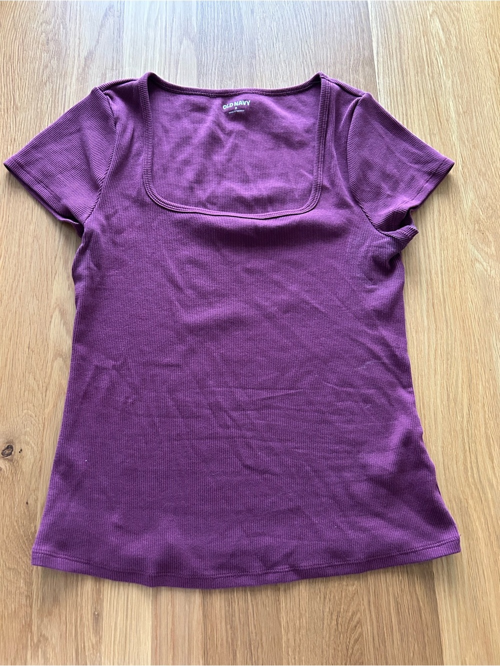 Old Navy Plum Square-Neck Short Sleeve Tee